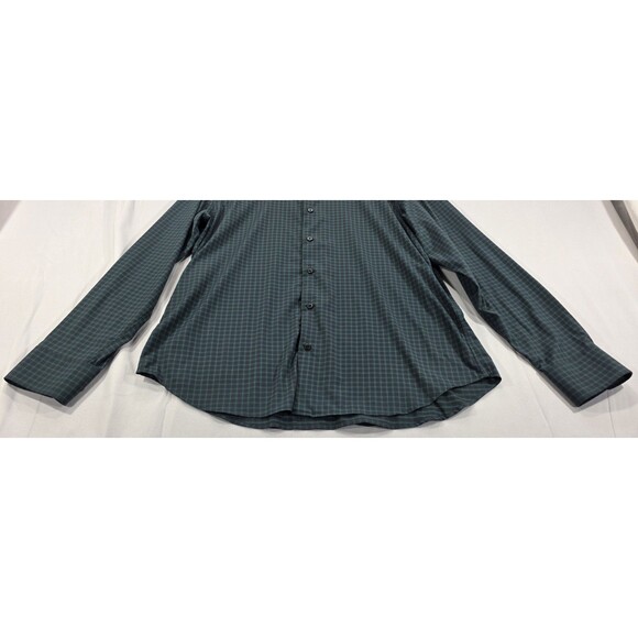 Bonobos Mens Tech Shirt Long Sleeve Button Up Slim Fit Performance Green Navy XL - Picture 6 of 12